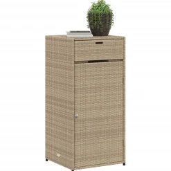 Puutarhan säilytyskaappi beige 55x55x111 cm polyrottinki