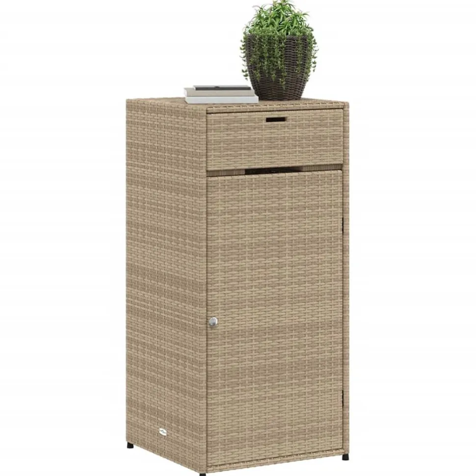 Puutarhan säilytyskaappi beige 55x55x111 cm polyrottinki