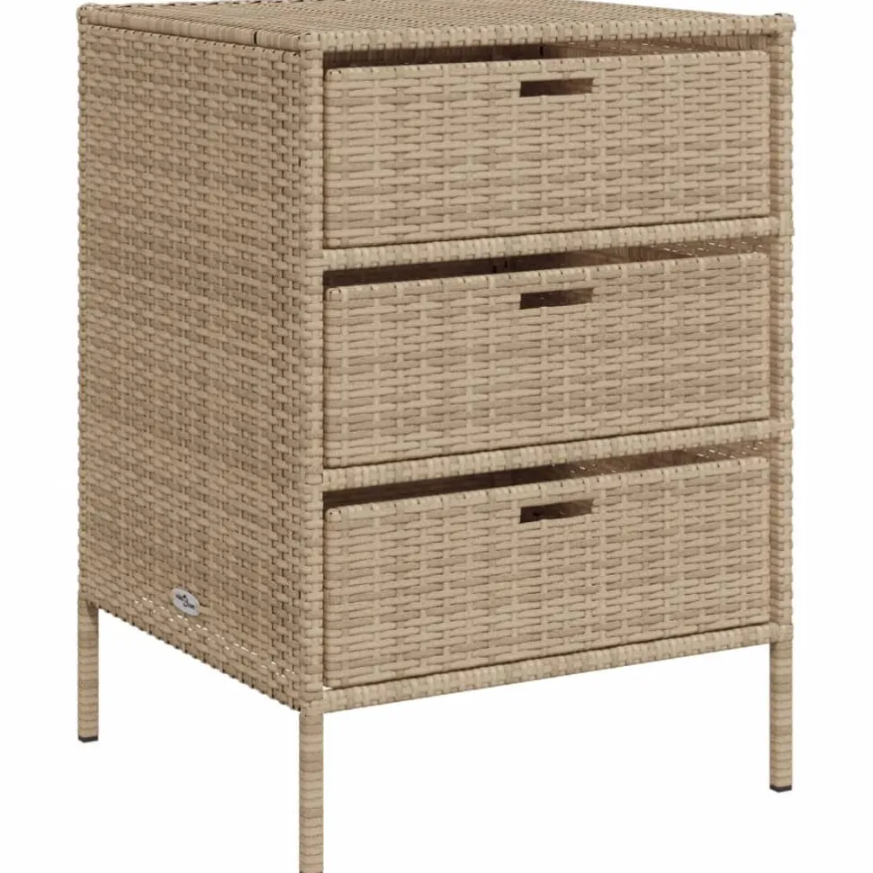 Puutarhan säilytyskaappi beige 55x59x80 cm polyrottinki