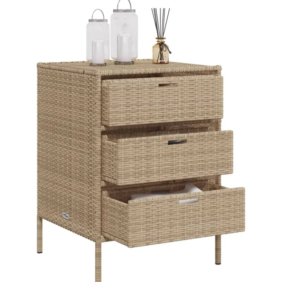 Puutarhan säilytyskaappi beige 55x59x80 cm polyrottinki