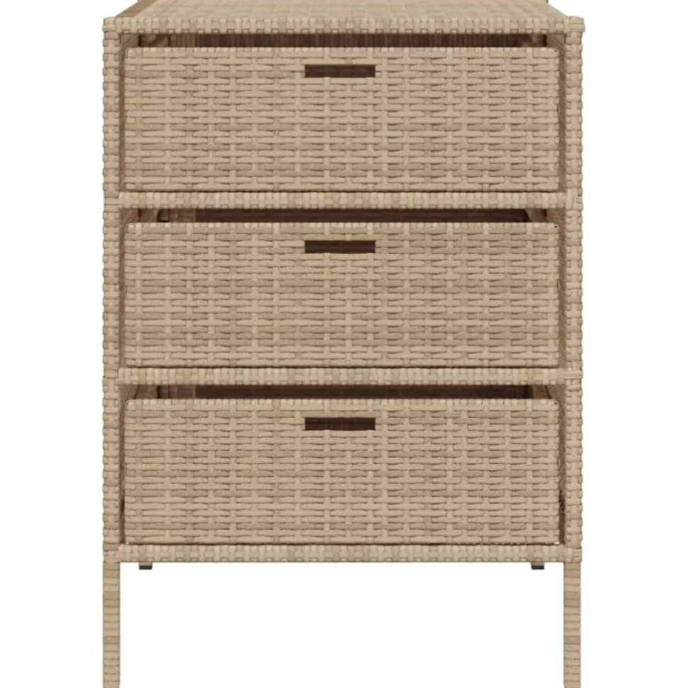 Puutarhan säilytyskaappi beige 55x59x80 cm polyrottinki