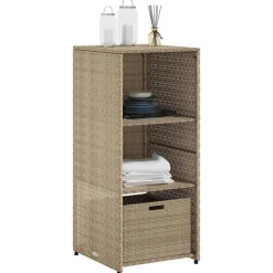 Puutarhan säilytyskaappi beige 50x55x115 cm polyrottinki