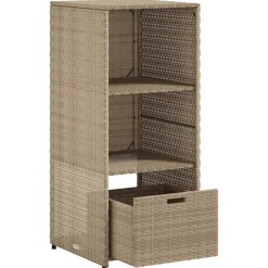 Puutarhan säilytyskaappi beige 50x55x115 cm polyrottinki