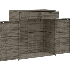 Puutarhan säilytyskaappi harmaa 105x55x113 cm polyrottinki