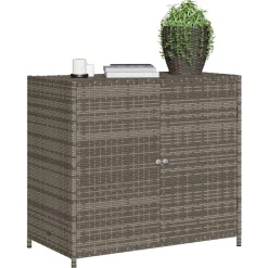 Puutarhan säilytyskaappi harmaa 83x45x76 cm polyrottinki