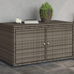 Puutarhan säilytyskaappi harmaa 110x55x60,5 cm polyrottinki