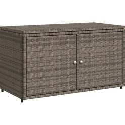 Puutarhan säilytyskaappi harmaa 110x55x60,5 cm polyrottinki