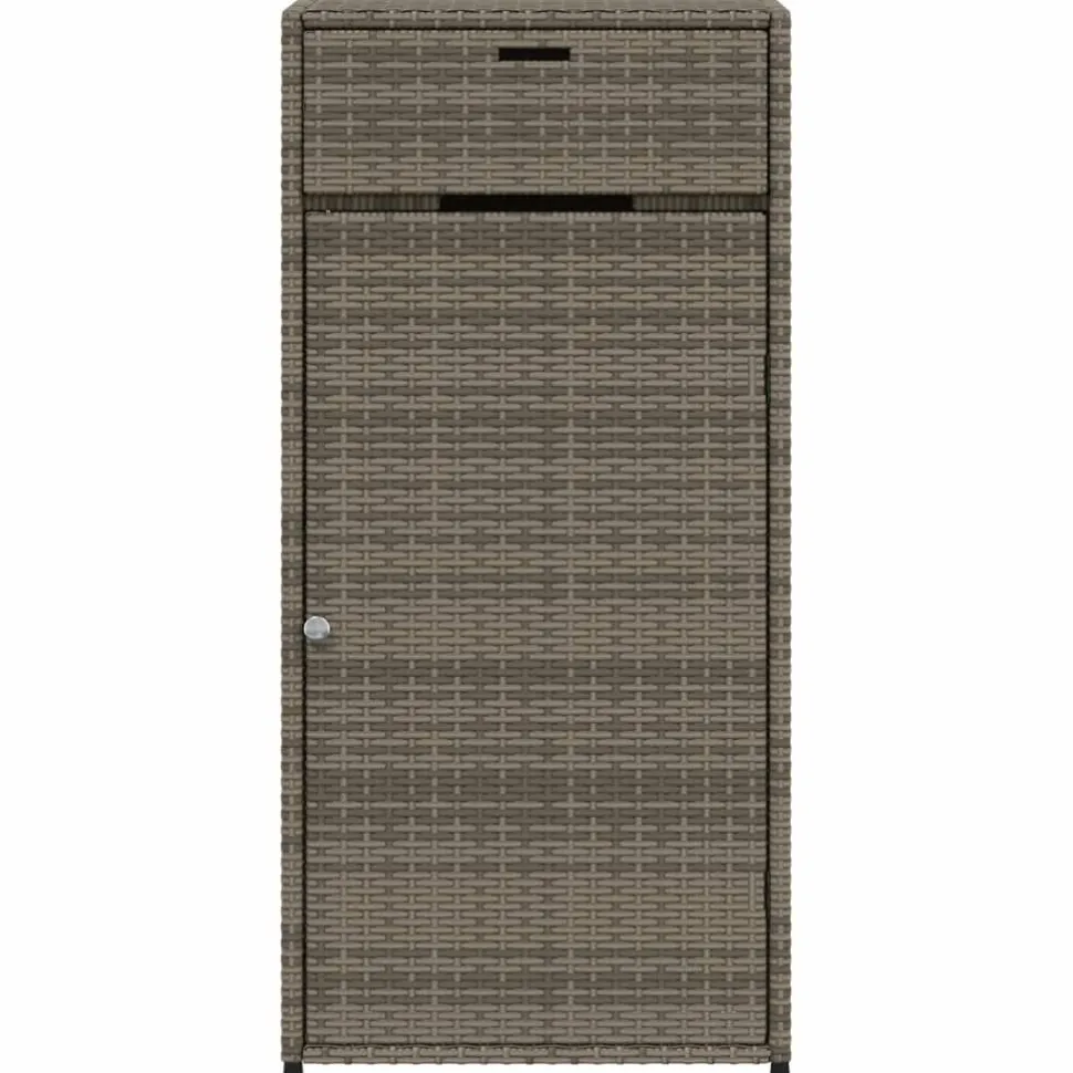 Puutarhan säilytyskaappi harmaa 55x55x111 cm polyrottinki