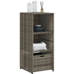 Puutarhan säilytyskaappi harmaa 50x55x115 cm polyrottinki