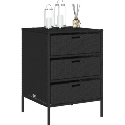 Puutarhan säilytyskaappi musta 55x59x80 cm polyrottinki