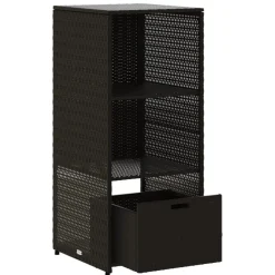 Puutarhan säilytyskaappi musta 50x55x115 cm polyrottinki