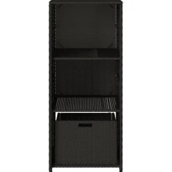 Puutarhan säilytyskaappi musta 50x55x115 cm polyrottinki