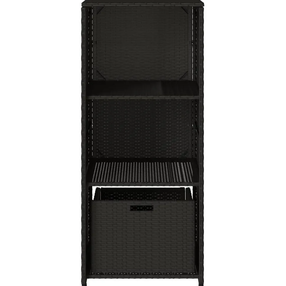 Puutarhan säilytyskaappi musta 50x55x115 cm polyrottinki
