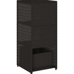 Puutarhan säilytyskaappi musta 50x55x115 cm polyrottinki