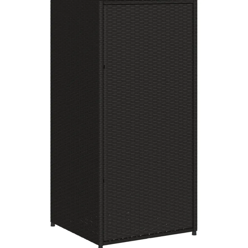 Puutarhan säilytyskaappi musta 55x55x111 cm polyrottinki