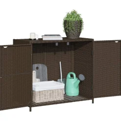 Puutarhan säilytyskaappi ruskea 83x45x76 cm polyrottinki