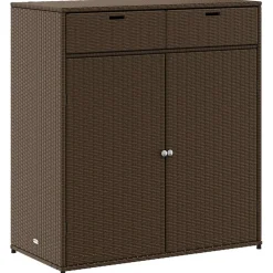 Puutarhan säilytyskaappi ruskea 105x55x113 cm polyrottinki