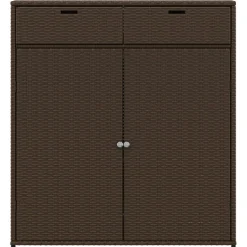 Puutarhan säilytyskaappi ruskea 105x55x113 cm polyrottinki