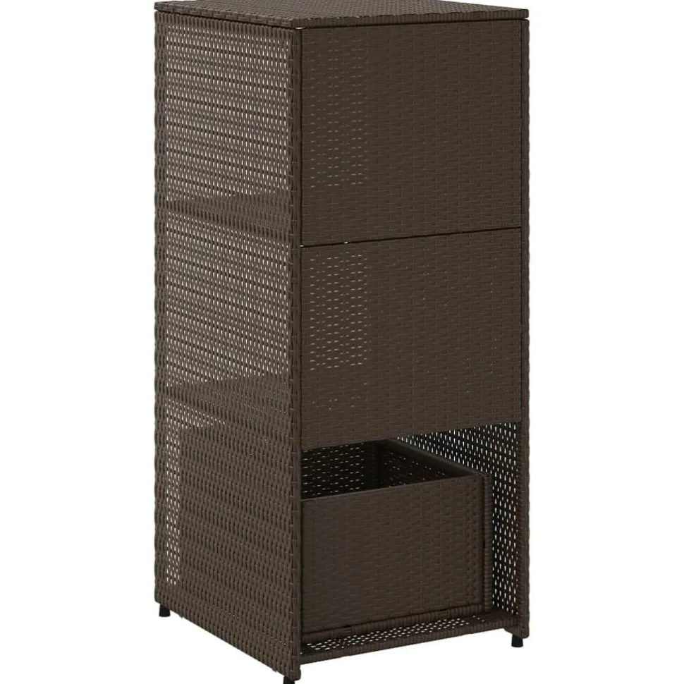 Puutarhan säilytyskaappi ruskea 50x55x115 cm polyrottinki