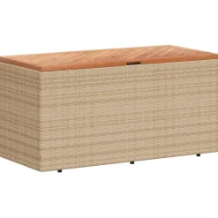 Puutarhan säilytyslaatikko harmaa 110x50x54 cm polyrottinki (65956)