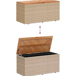 Puutarhan säilytyslaatikko harmaa 110x50x54 cm polyrottinki (65956)