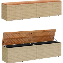 Puutarhan säilytyslaatikko harmaa 110x50x54 cm polyrottinki (65956)
