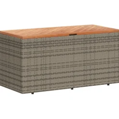 Puutarhan säilytyslaatikko harmaa 110x50x54 cm polyrottinki (65956)