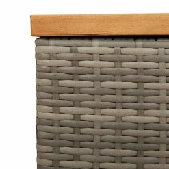 Puutarhan säilytyslaatikko harmaa 110x50x54 cm polyrottinki (65956)