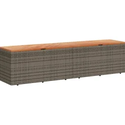 Puutarhan säilytyslaatikko harmaa 110x50x54 cm polyrottinki (65956)