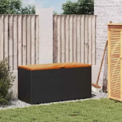 Puutarhan säilytyslaatikko harmaa 110x50x54 cm polyrottinki (65956)