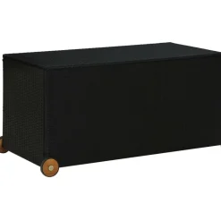 Puutarhan säilytyslaatikko musta 130x65x61 cm polyrottinki