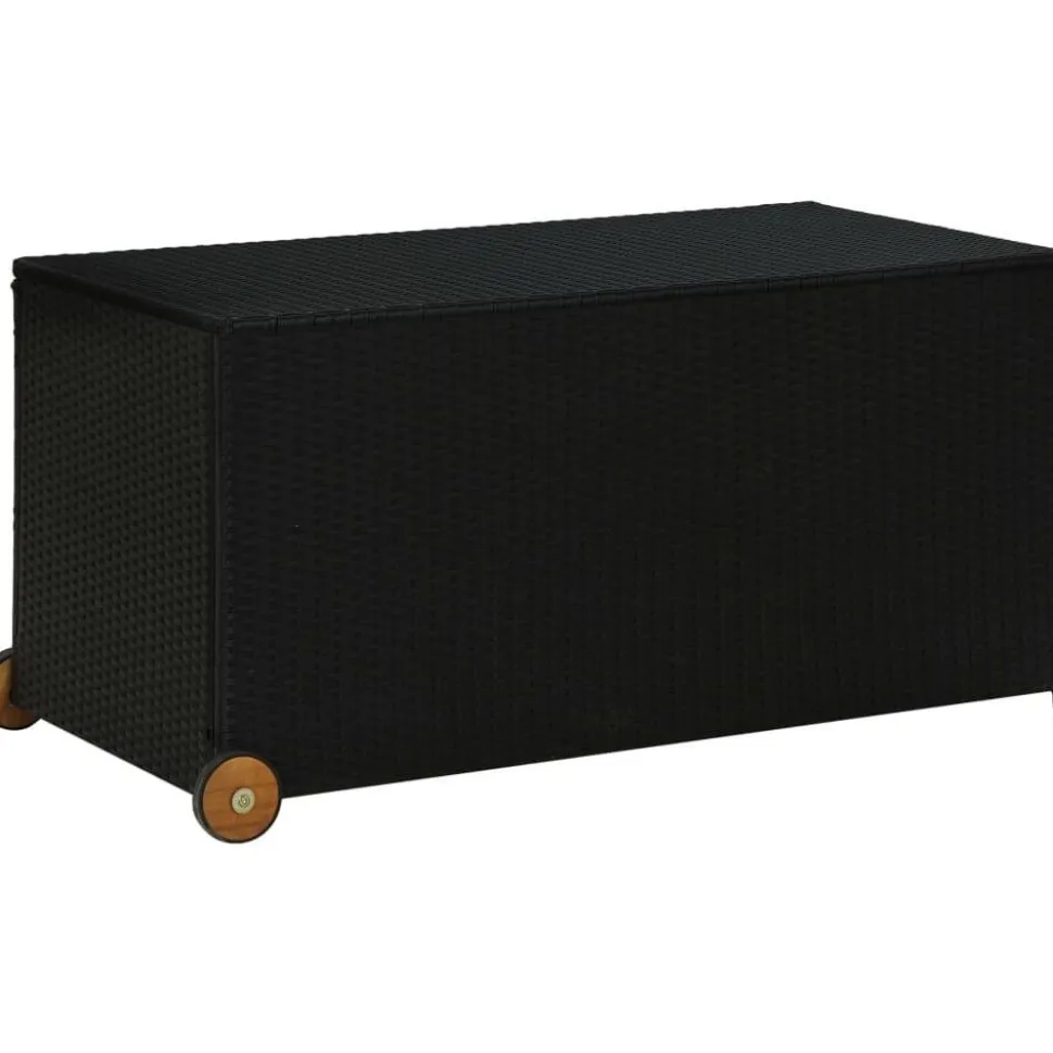 Puutarhan säilytyslaatikko musta 130x65x61 cm polyrottinki