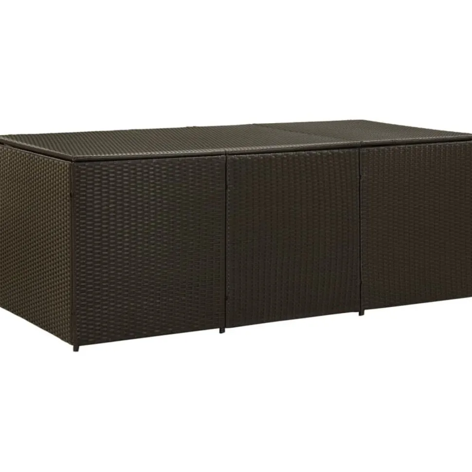 Puutarhan säilytyslaatikko polyrottinki 180x90x75 cm ruskea