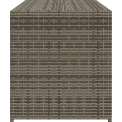 Puutarhan säilytyslaatikko pyörillä harmaa 190 l polyrottinki (65326)