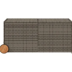 Puutarhan säilytyslaatikko pyörillä harmaa 190 l polyrottinki (65326)