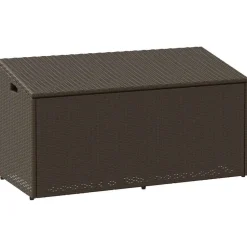 Puutarhan säilytyslaatikko ruskea 110x50x58 cm polyrottinki (04070)