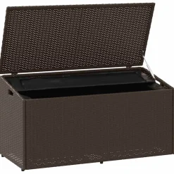 Puutarhan säilytyslaatikko ruskea 110x50x58 cm polyrottinki (04070)