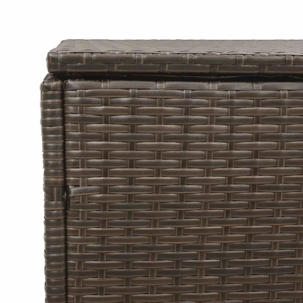 Puutarhan säilytyslaatikko ruskea 110x50x58 cm polyrottinki (04070)