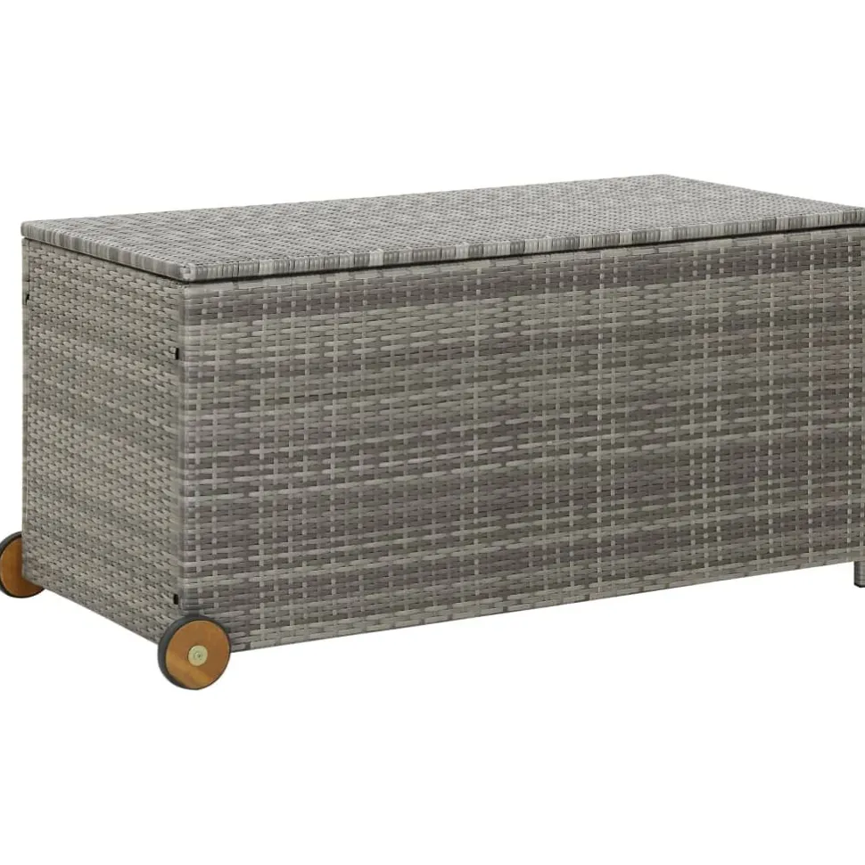 Puutarhan säilytyslaatikko v.harmaa 120x65x61 cm polyrottinki
