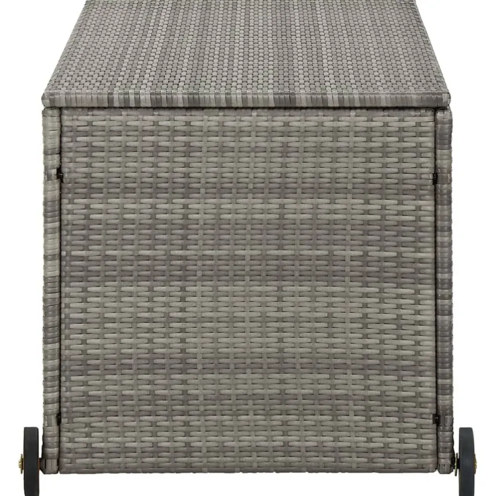 Puutarhan säilytyslaatikko v.harmaa 120x65x61 cm polyrottinki