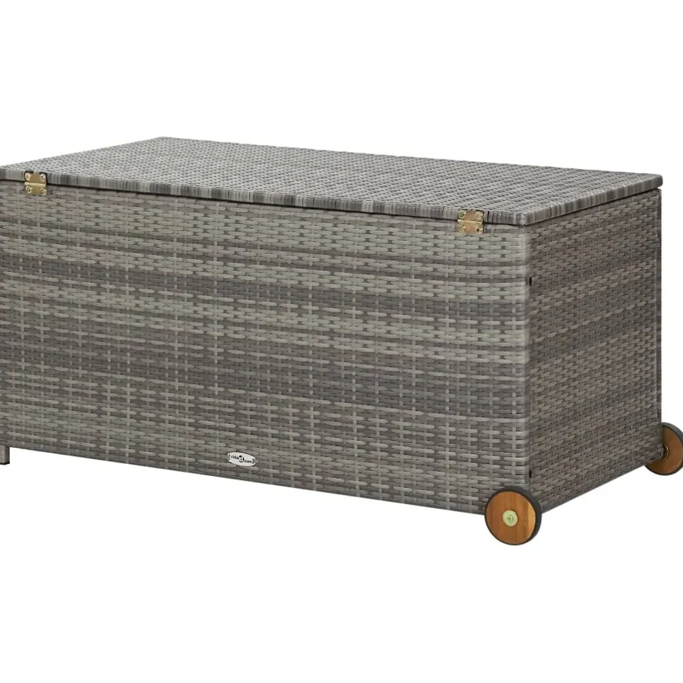 Puutarhan säilytyslaatikko v.harmaa 120x65x61 cm polyrottinki