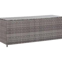 Puutarhan säilytyslaatikko 120x50x60 cm harmaa polyrottinki