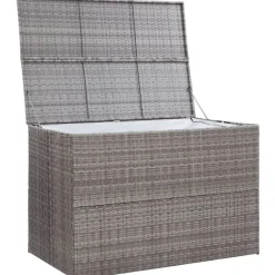 Puutarhan säilytyslaatikko 150x100x100 cm harmaa polyrottinki