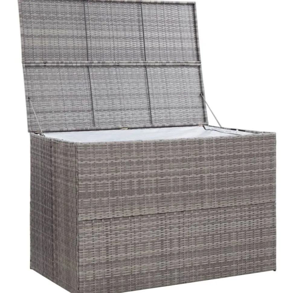 Puutarhan säilytyslaatikko 150x100x100 cm harmaa polyrottinki