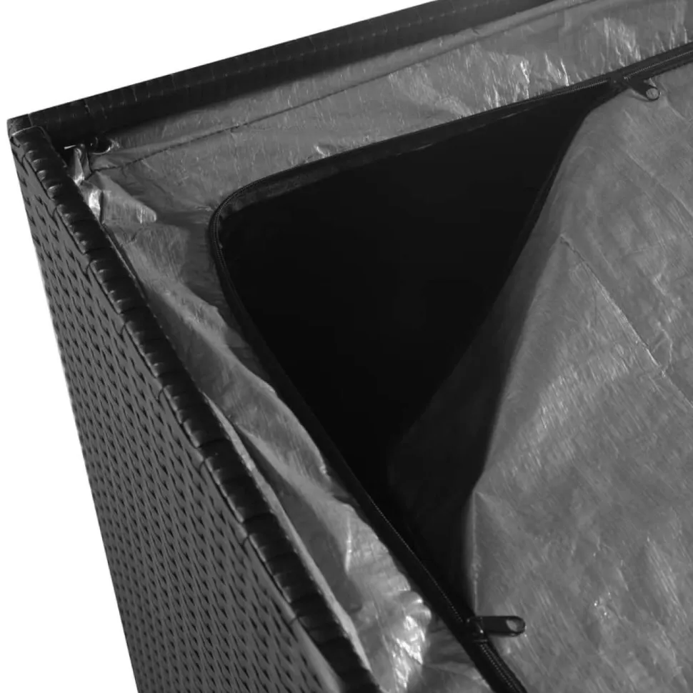 Puutarhan säilytyslaatikko 150x100x100 cm musta polyrottinki