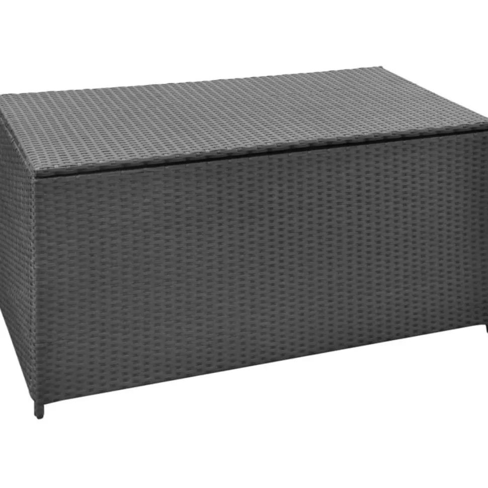 Puutarhan säilytyslaatikko 120x50x60 cm musta polyrottinki