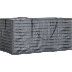 Puutarhan tyynyjen säilytyskassit 2 kpl musta 150x75x75 cm polyeteeni (55397)