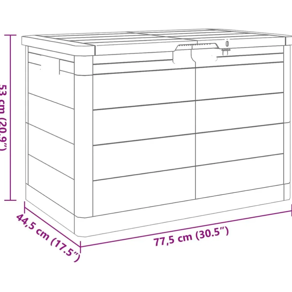 Puutarhan tyynylaatikko antrasiitti 77,5x44,5x53 cm polypropeeni (66602)