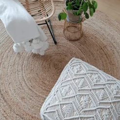 Pyöreä juuttimatto ihankotona Silmu natural, eri kokoja