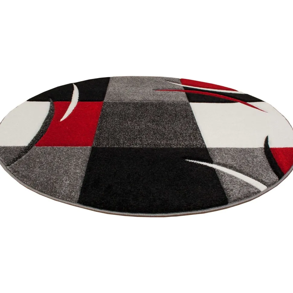 Pyöreä matto Benina London Patch Ø120cm punainen